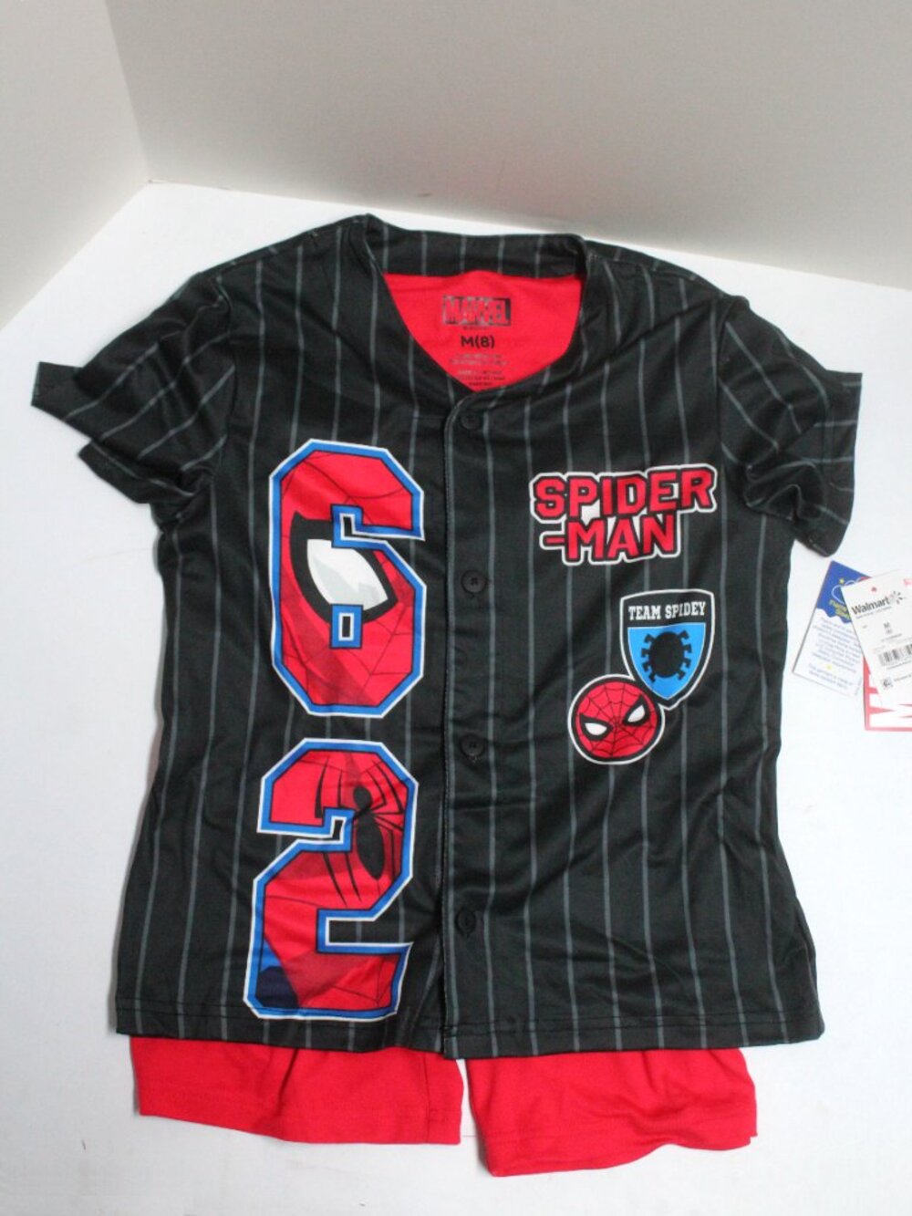 Boy's NWT Size 8 Spiderman Pajama Short Sleeve & Shorts Graphic Sleepwear